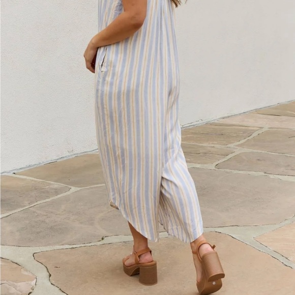 Pacific Beach Stripe Asymmetrical Cover up Jumpsuit XL - Picture 13 of 14